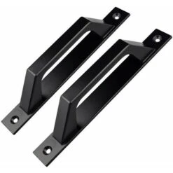 Lot De 2 Poignées De Porte En Forme De D Pour Porte De Jardin En Bois Noir 200 Mm