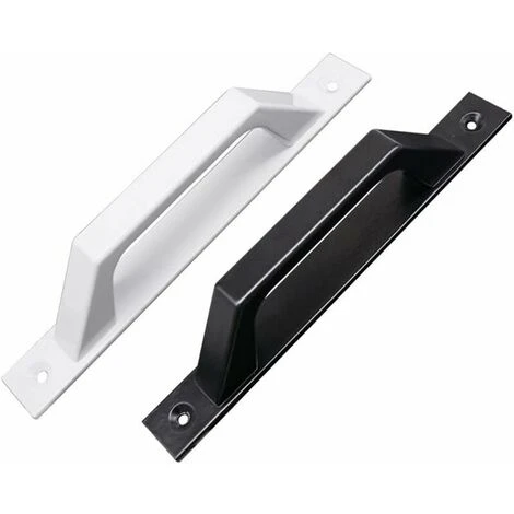 Lot De 2 Poignées De Porte En Forme De D Pour Porte De Jardin En Bois Noir 200 Mm – Image 3
