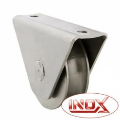 Roue Gorge U Sur Roulement Pour Portail 20mm En Applique - Ø80mm - Inox