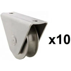 10 Roues Gorge U Sur Roulement Pour Portail 16mm En Applique - Ø80mm