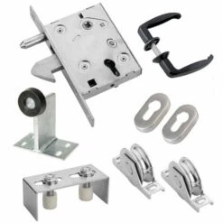 Kit Complet Portail Coulissant Roue Acier Gorge En U à Encastrer ESTEBRO - Option: Roues Diam. 100mm X 16mm Sans Rail