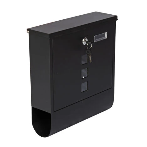 Boite Aux Lettres Anthracite Compartiment Pour Journaux Large Fente 3 Fenêtres De Visualisation – Image 2