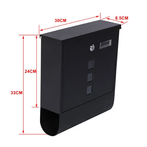 Boite Aux Lettres Anthracite Compartiment Pour Journaux Large Fente 3 Fenêtres De Visualisation – Image 3