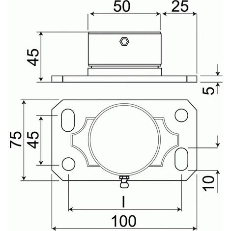 Pivot Bas Sur Platine Type 87 PST-M Pour Tubes Ronds Ou Carrés De 40 à 50 Mm – Image 2