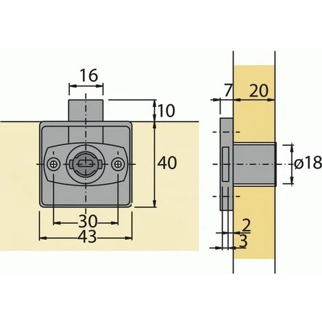 SERRURE S/CYL 40X43 NICK.77894 â Image 2