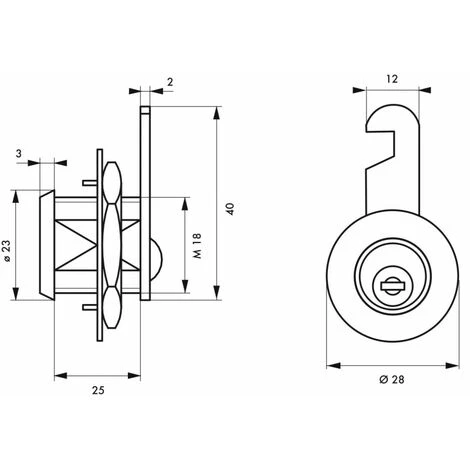 THIRARD - Batteuse Avec Came Pour Boîte Aux Lettres, Nickel, Longueur 25mm, 2 Clés – Image 2