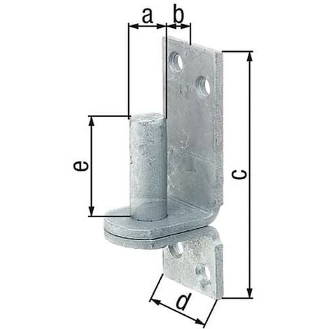 Gond Sur Platine, DI, Diam. 20 Mm 167 X 60 Mm, Galvanisé A Chaud – Image 2