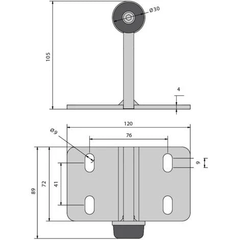 Butée à Visser En Acier Zingué Pour Portail Coulissant – Image 2