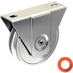 Monture à Support Extérieur Pour Portail Coulissant - Galet Ø80 Mm à Gorge Ronde Ø16 Mm - 200 Kg