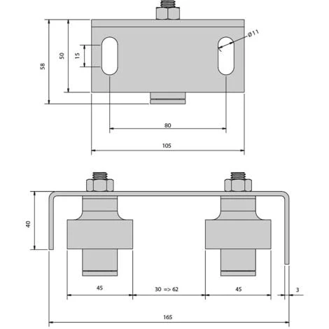 Guide Haut Réglable, 2 Olives Nylon Ø45 – Image 2