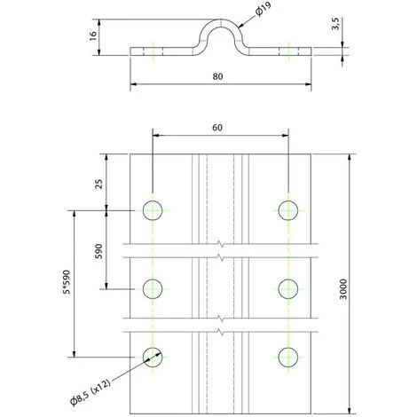 Rail à Visser 3 M En INOX Pour Galet à Gorge Ronde Ø21 Mm - Portail Coulissant 1000 Kg Max – Image 2