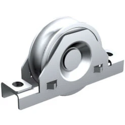 Monture à Support Intérieur En INOX Pour Portail Coulissant - Galet Ø120 Mm à Gorge Ronde Ø21 Mm - 500 Kg