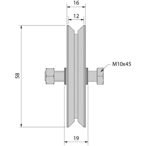 Galet Ø60 Mm à Gorge En V 12 Mm - 100 Kg – Image 2