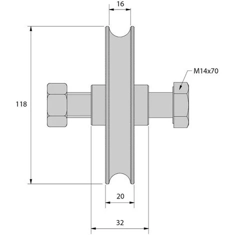 Galet Ø120 Mm à Gorge Ronde Ø16 Mm - 225 Kg – Image 2