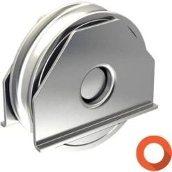 Monture à Souder Pour Portail Coulissant - Galet Ø100 Mm à Gorge Ronde Ø16 Mm - 200 Kg