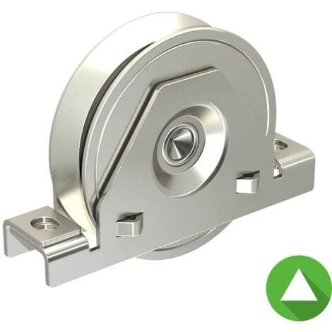 Monture à Support Intérieur Pour Portail Coulissant - Galet Ø100 Mm à Gorge En V 21 Mm - 200 Kg