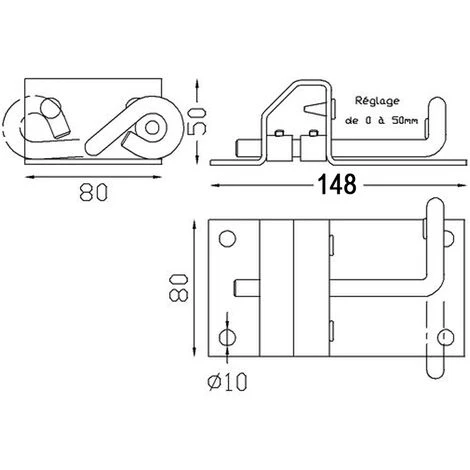 Sabot De Portail Règlable A Visser – Image 2