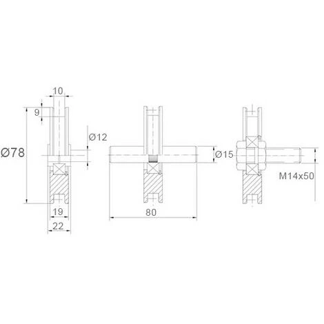 Roue Canal Carrée 10mm - Ø80mm – Image 2