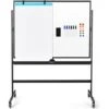 COSTWAY Tableau Blanc Magnétique 90x120cm Réversible à 360° Réglable En Hauteur Avec 4 Roulettes Effaçable à Sec Aimants 6 Marqueurs