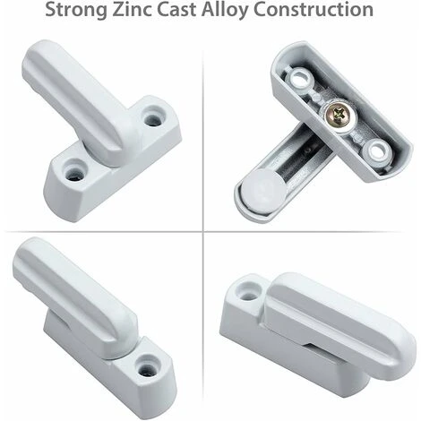 De Sécurité En Alliage De Zinc Moulé Pour Diverses Portes Et Fenêtres UPVC/PVC Et Sécurité à Domicile ,Irisfr(Blanc,4Pcs) – Image 2