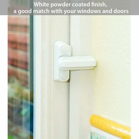 De Sécurité En Alliage De Zinc Moulé Pour Diverses Portes Et Fenêtres UPVC/PVC Et Sécurité à Domicile ,Irisfr(Blanc,4Pcs) – Image 4