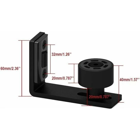 Guide Pour Portail Ajustable Guide De Plancher Mur / Porte Guide Inférieur Pour Porte En Bois Coulissante, Guazhuni Noir – Image 2