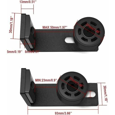 Guide Pour Portail Ajustable Guide De Plancher Mur / Porte Guide Inférieur Pour Porte En Bois Coulissante, Guazhuni Noir – Image 3
