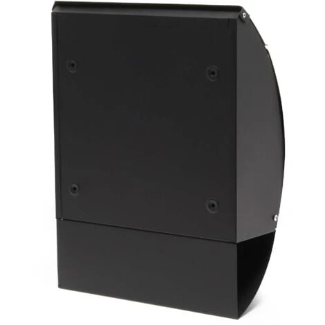 Boite Aux Lettres Design V18 Boite Postale Murale Noire Compartiment Journal Revêtue Par Poudre – Image 4