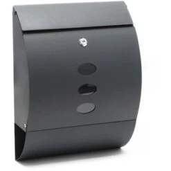 Boite Aux Lettres Design V18 Boite Postale Murale Anthracite Compartiment Journal Revêtue Par Poudre