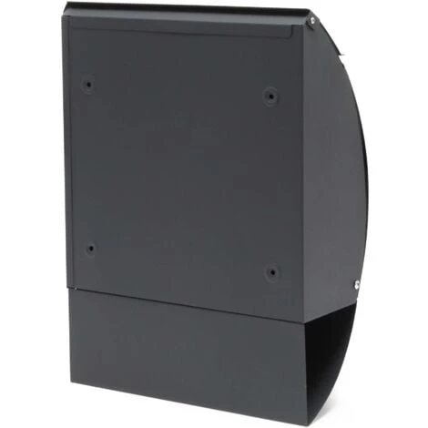 Boite Aux Lettres Design V18 Boite Postale Murale Anthracite Compartiment Journal Revêtue Par Poudre – Image 4