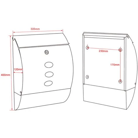 Boite Aux Lettres Design V18 Boite Postale Murale Anthracite Compartiment Journal Revêtue Par Poudre – Image 5