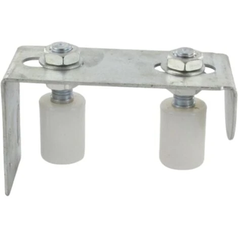 Guide De Haut De Portail, 2 Galets D'entrainement Réglable Acier Zingué Blanc