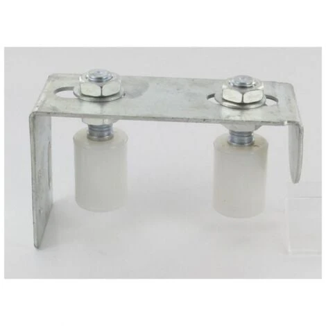 Guide De Haut De Portail, 2 Galets D'entrainement Réglable Acier Zingué Blanc – Image 2