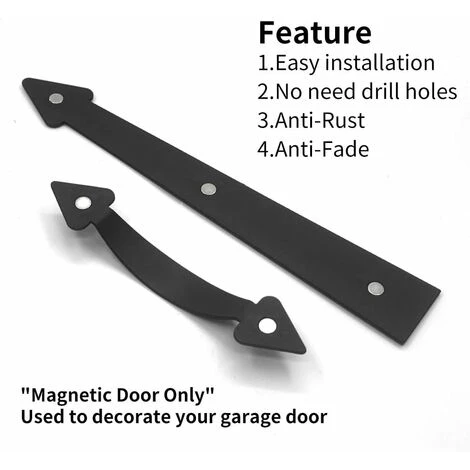 Kit De Charnières Aimantées Pour Porte De Garage Noir – Image 5
