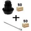 Lot De 50 Supports De Rail Réglable 15/32 Mm SIXBOX + 50 Vis Bois Ø5,0x60 Mm Tête Fraisée TX - Sixbox