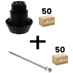 Lot De 50 Supports De Rail Réglable 15/32 Mm SIXBOX + 50 Vis Bois Ø5,0x60 Mm Tête Fraisée TX - Sixbox