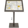 SecurIT® Porte-menu LED Gris Métallisé Format 6 X A4 Avec Pied Hauteur 95 Cm - Présentoir Menu Hôtel Restaurant