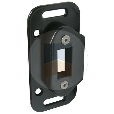 Gâche Et Contreplaque En Inox Pour Serrure à Encastrer Avec Butée Intégrée. Blanc Ral 9010