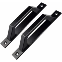 Lot De 2 Poignées De Porte En Forme De D Pour Porte De Jardin En Bois, 200 Mm, Noir