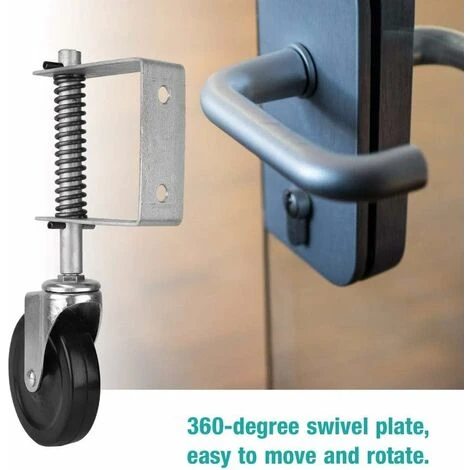 Roulette De Portail En Caoutchouc 10,2 Cm Avec Ressort Et Pivotante, Très Résistante, Capacité De Charge De 99,8 Kg LO-Ron – Image 5