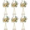 LITZEE 6 Pièces Fleurs Trompette En Métal 50cm Hauteur Vase Pièce Maîtresse De Mariage Vase Décoration De Table Pour Mariage Anniversaire Cérémonie Fête Anniversaire Événement Allée Décoration De La M