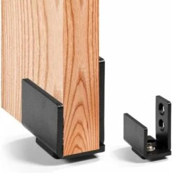 Guide De Sol Robuste En Acier Au Carbone Noir Guide De Porte De Grange Coulissante Quincaillerie Murale Avec Vis（PCS）