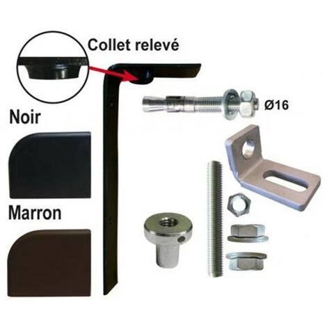 Pivot De Portail Bois Sans Seuil à Cheviller - Kit Fixation Haute Et Basse – Image 2