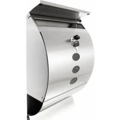 Bc-elec - 5662-0141 Boite Aux Lettres Design En Acier Inoxydable Ovale 12x30x41cm + 2 Clés