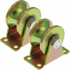 2 Pcs Roulette Portail Coulissant 50mm, Roulettes En Acier Avec Rainure En U, Roues à Rainure En U Pour Voie Inversée, Machine Industrielle, Porte Roulante, Capacité De Charge 300kg Par Roue