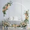 Arche Ronde Mariage Champetre 2,2M X 2M Fond De Réception Arc Décor - Blanc