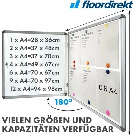 Tableau D'affichage Vitrine Premium 28 X 36 Cm 1 X A4 Avec 2 Aimants – Image 3