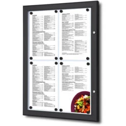 Porte-menu Mural 4 X A4 Noir