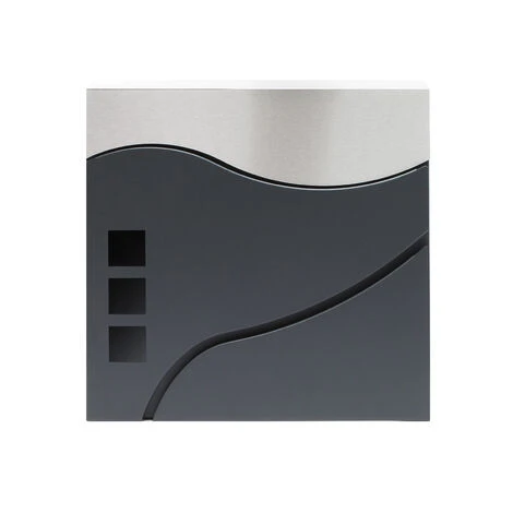 Boite Lettres Design V28 Anthracite Compartiment Journaux Fixation Murale Revêtue Poudre Inox – Image 4