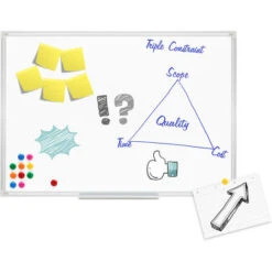 Tableau Magnétique Whiteboard Tableau Mural 60x90cm 12 Aimants Inclus Tableau D’affichage